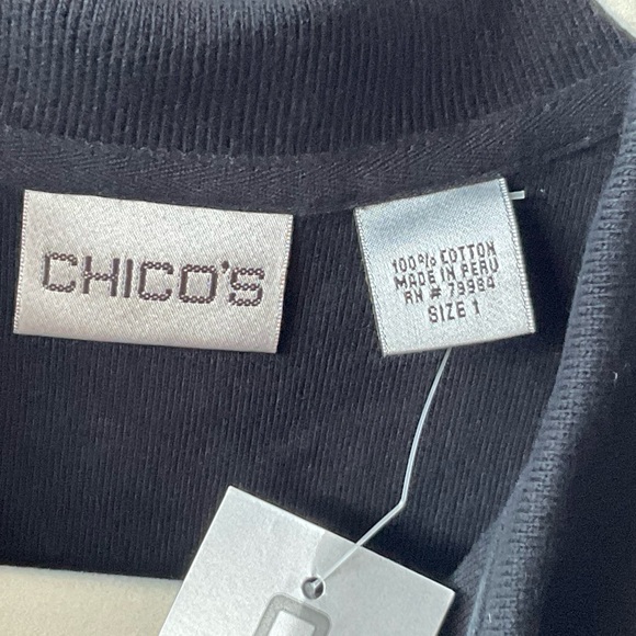 Chico’s Apparel Club Short Sleeve Tee Black; NWT; M/8 - Picture 7 of 12